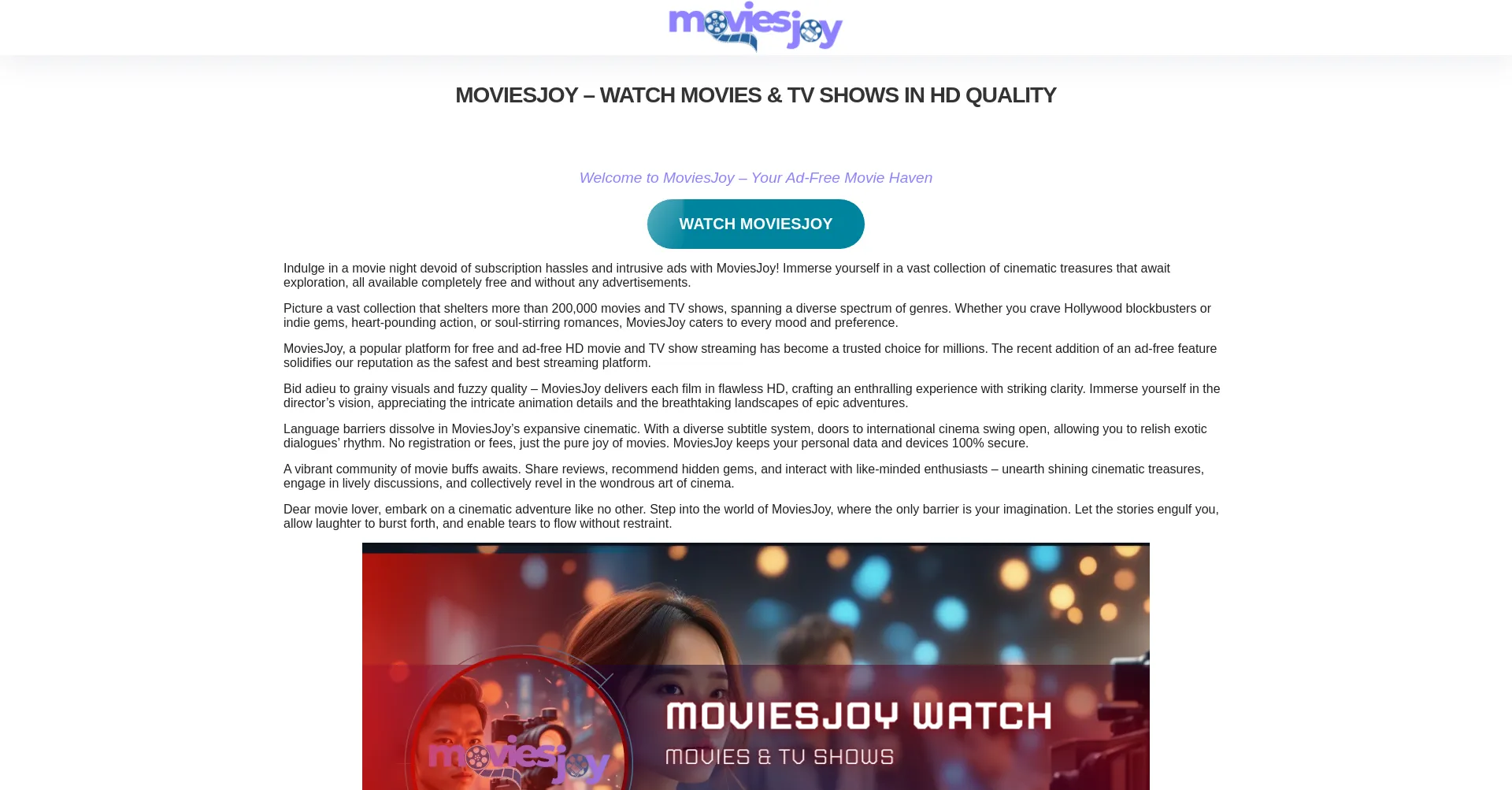 Website screenshot of Moviesjoy.watch