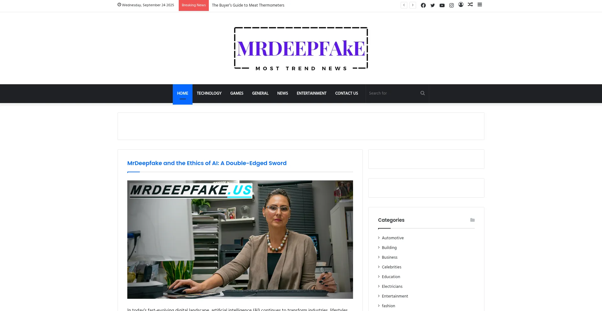Mrdeepfake.us Screenshot