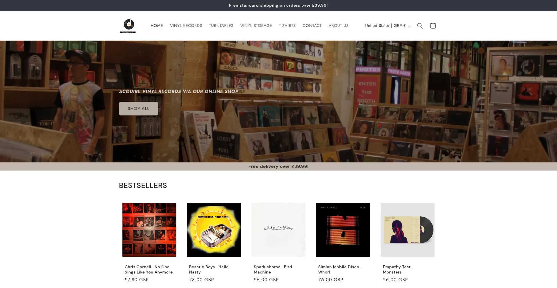 Website screenshot of Mslvinyl.com