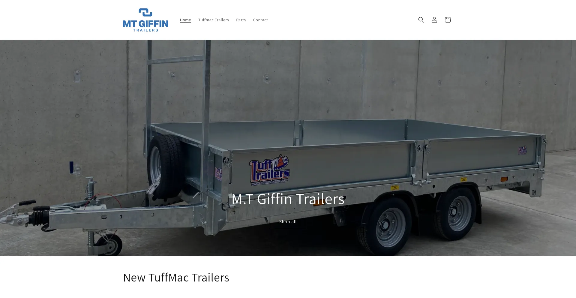 Website screenshot of Mtgiffintrailers.com