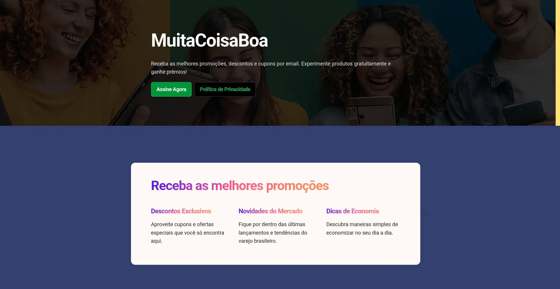 Website screenshot of Muitacoisaboa.com