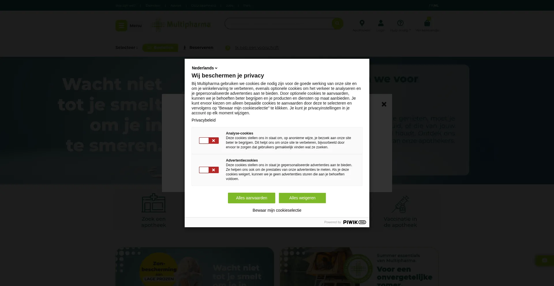 Website screenshot of Multipharma.be