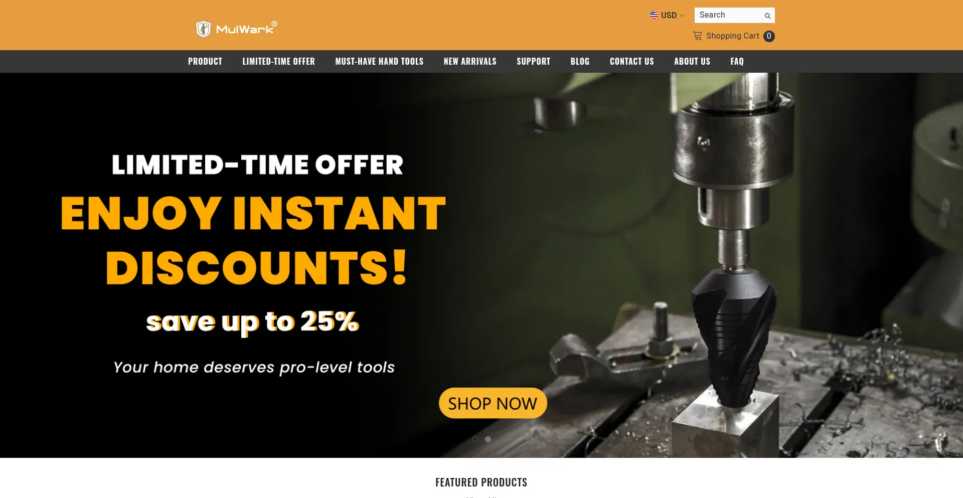 Website screenshot of Mulwark.com