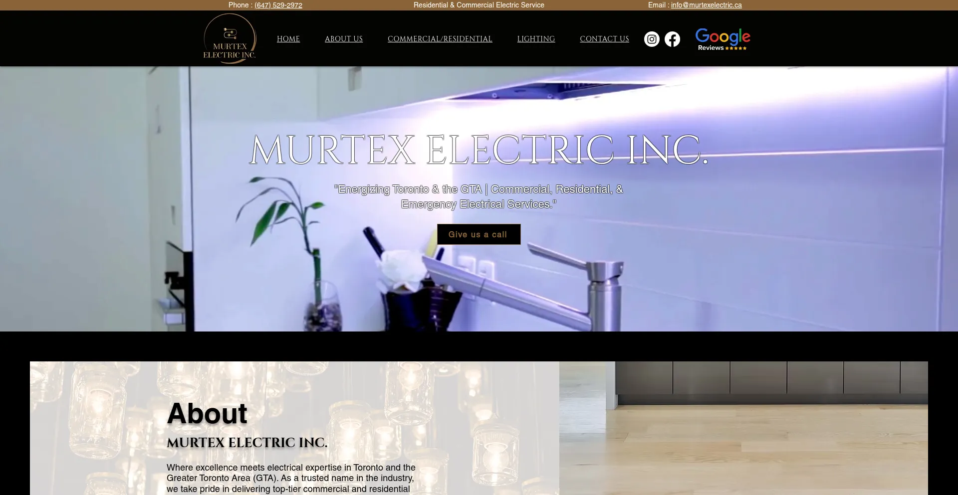 Website screenshot of Murtexelectric.ca