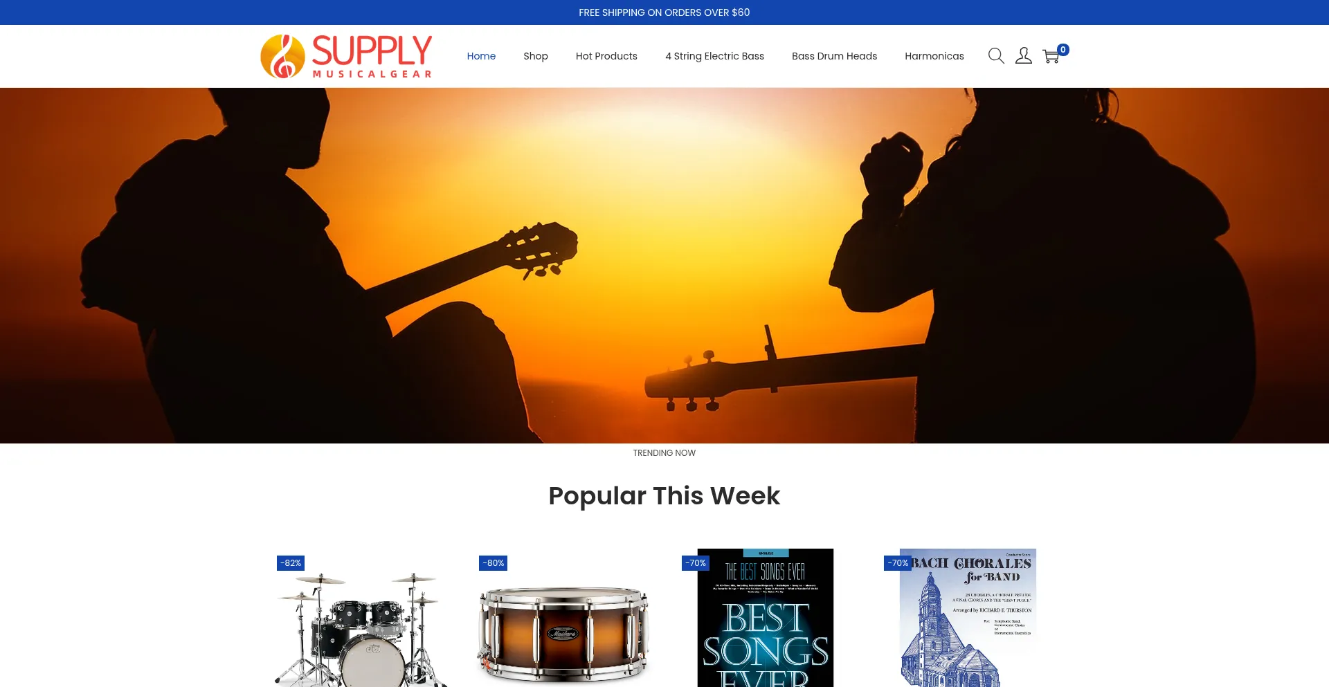 Website screenshot of Musicalgearsupply.com