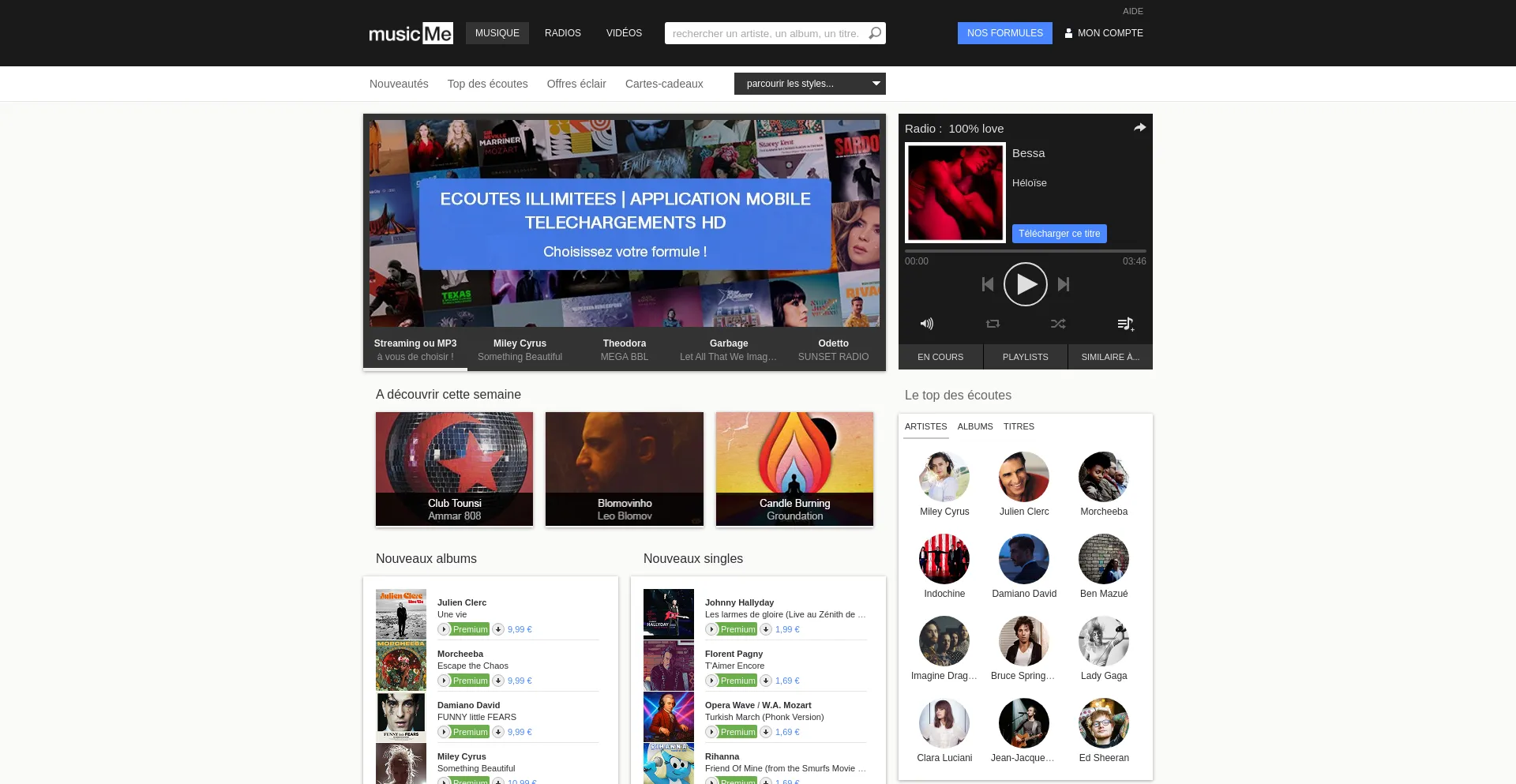 Website screenshot of Musicme.com