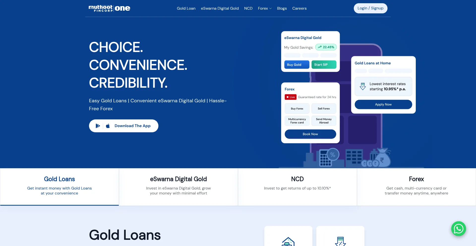Website screenshot of Muthootfincorpone.com
