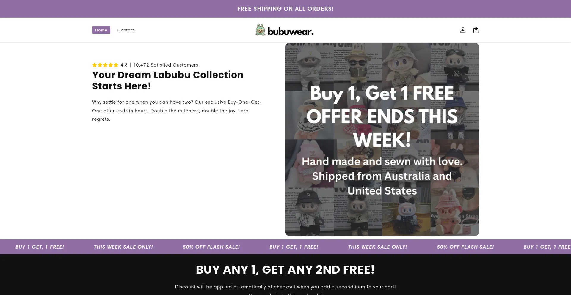 Website screenshot of Mybubuwear.com