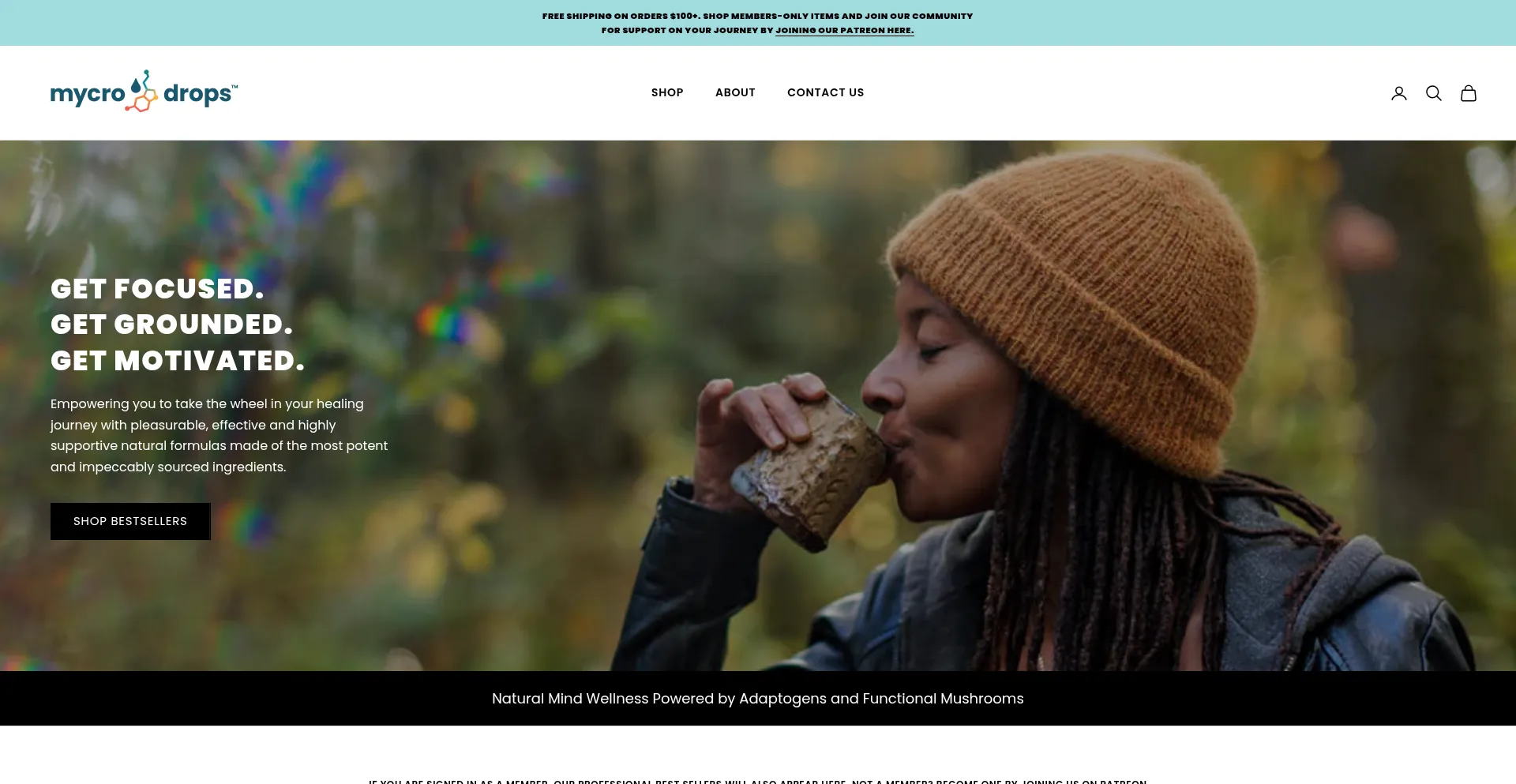 Website screenshot of Mycrodrops.com