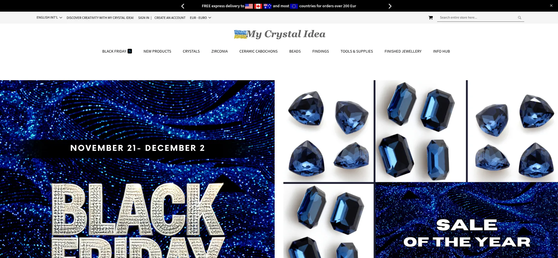 Website screenshot of Mycrystalidea.com