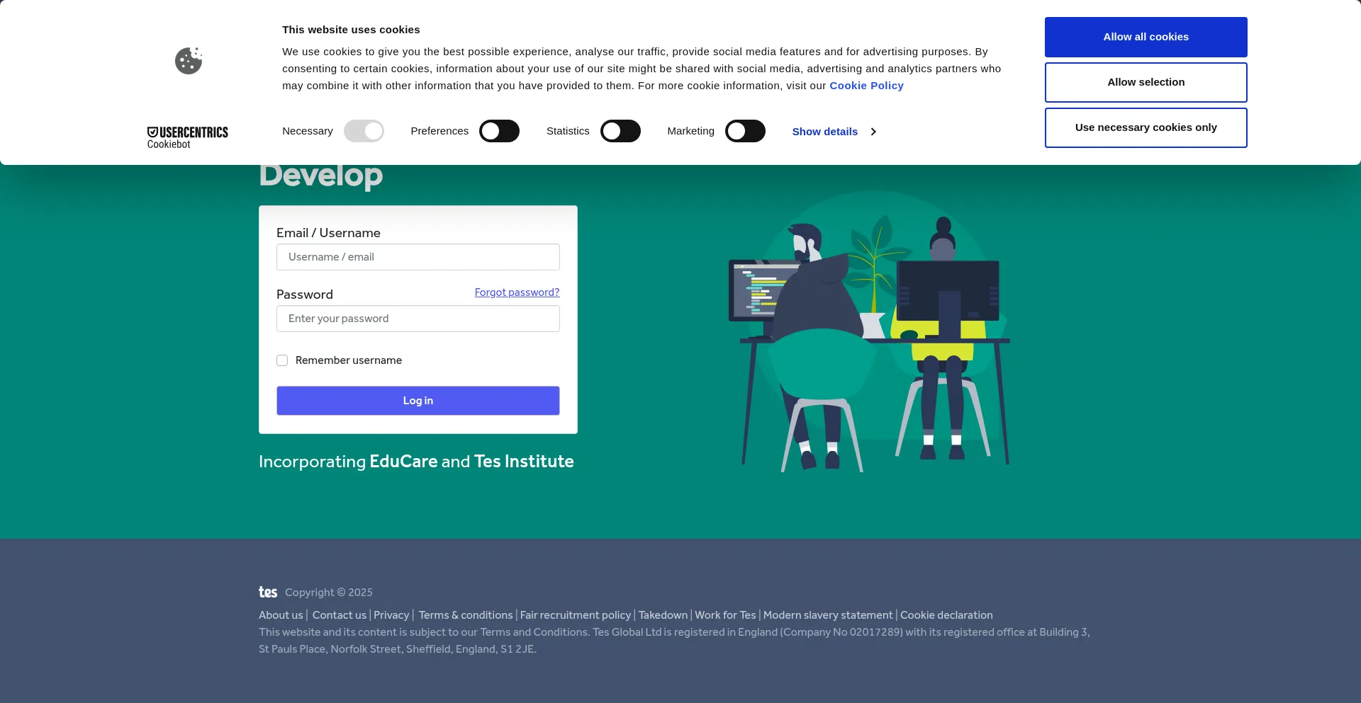 Website screenshot of Myeducare.com