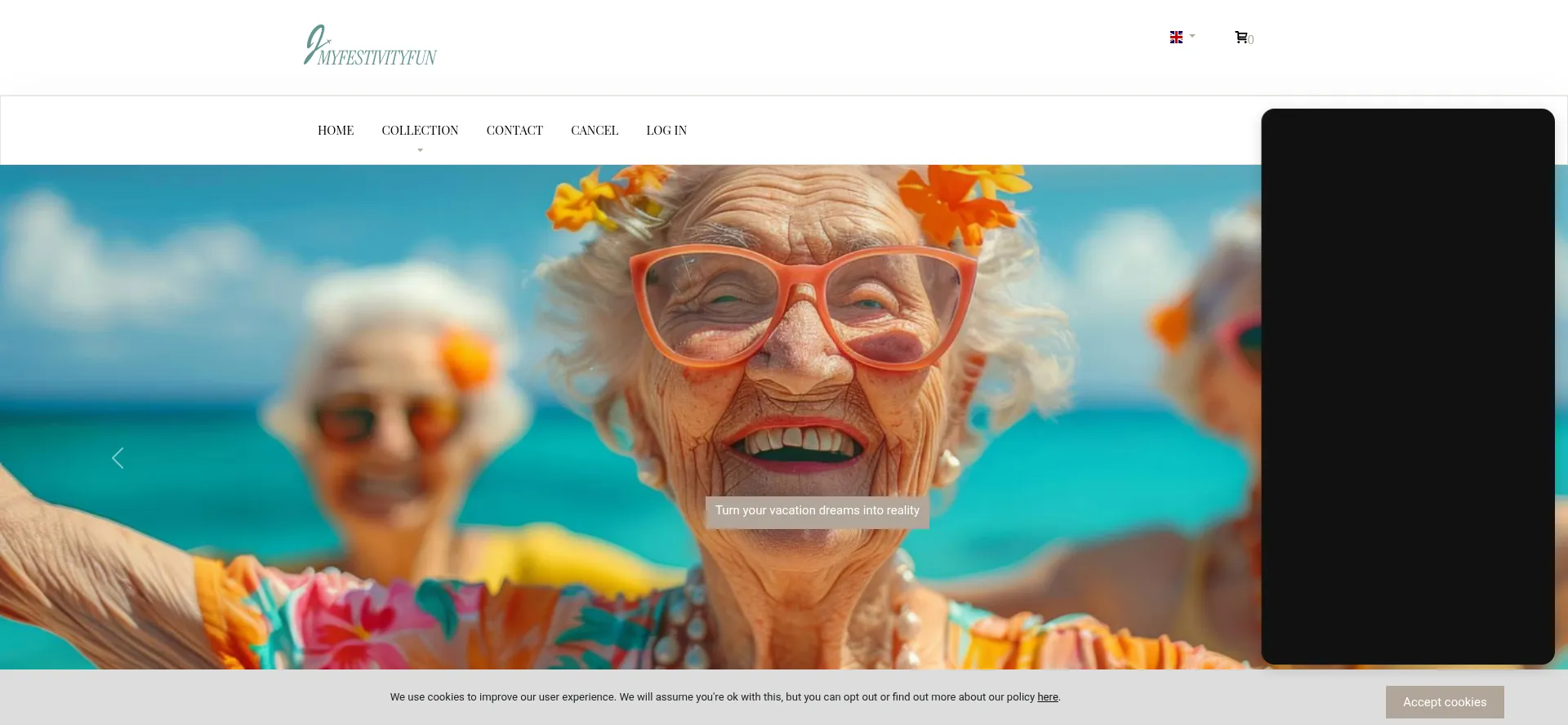 Website screenshot of Myfestivityfun.com