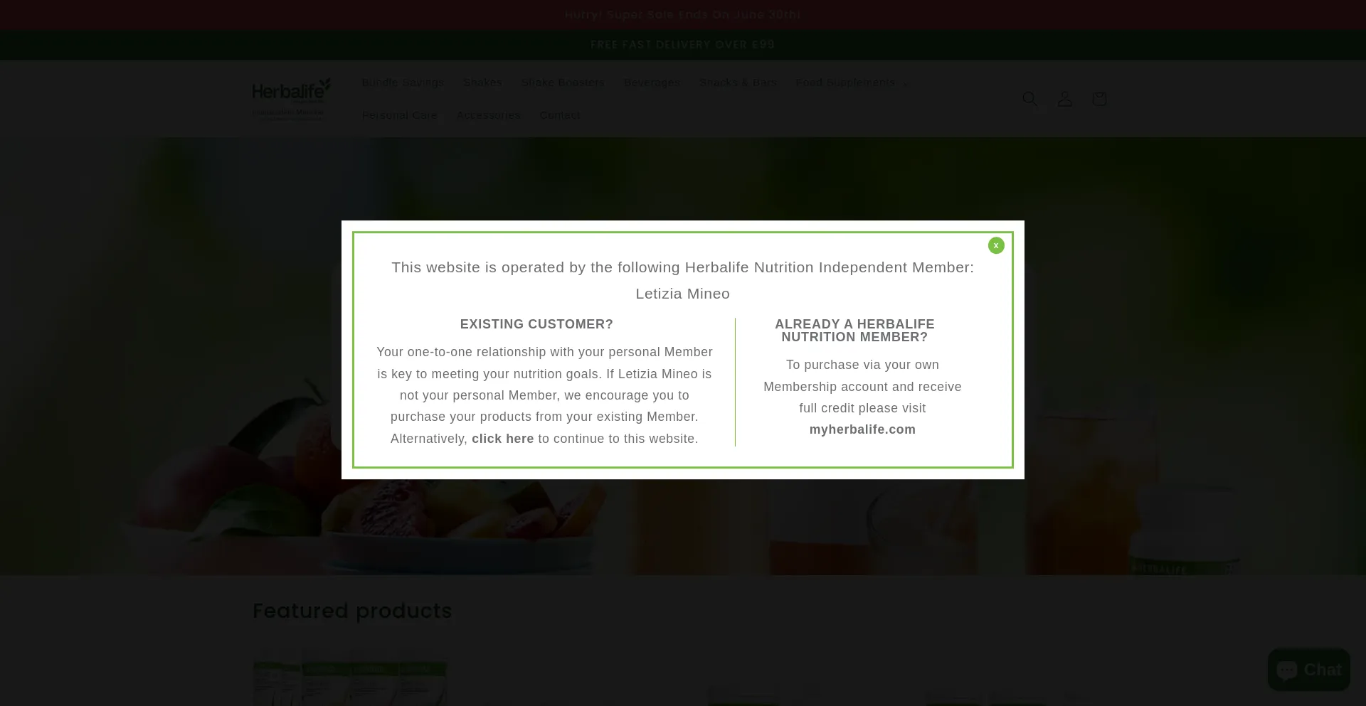 Website screenshot of Myfitnutrition.co.uk