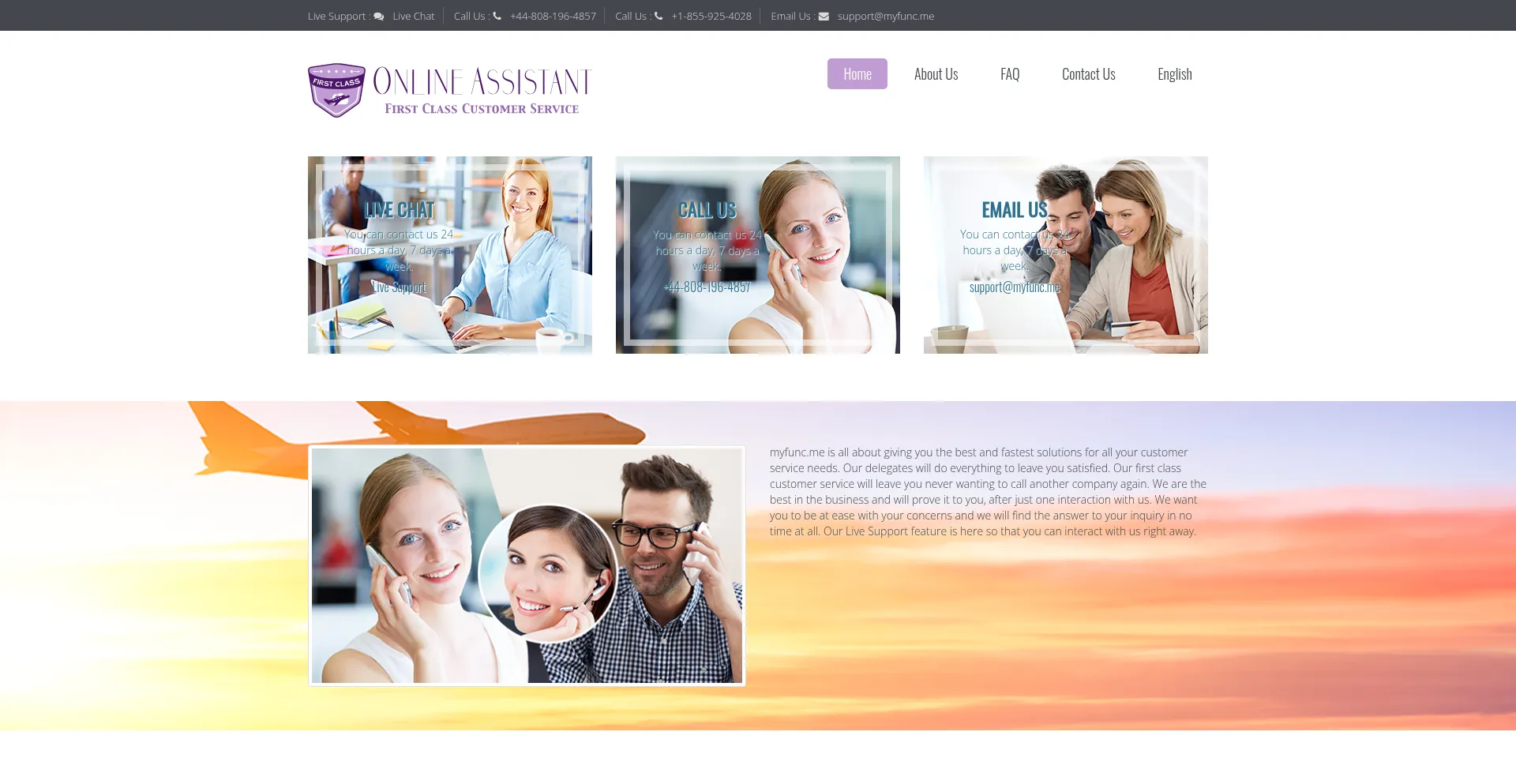 Website screenshot of Myfunc.me