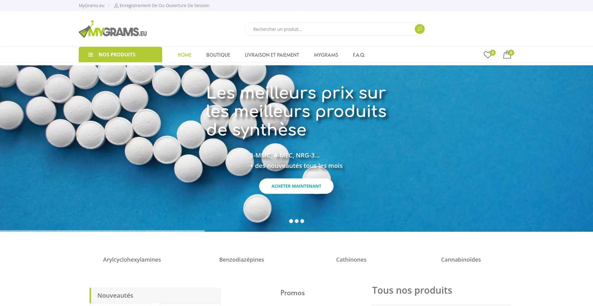 Website screenshot of Mygrams.eu