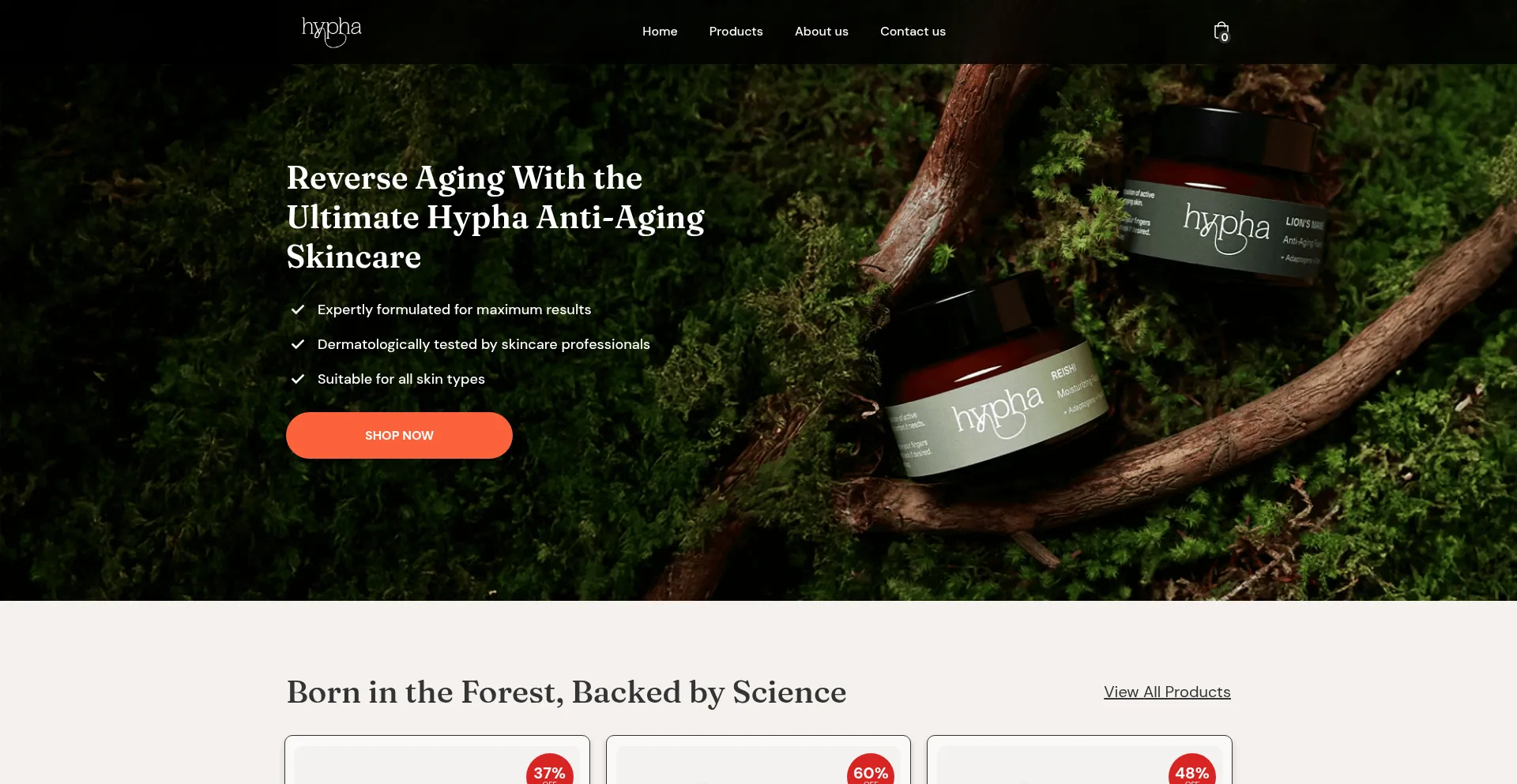 Website screenshot of Myhypha.com