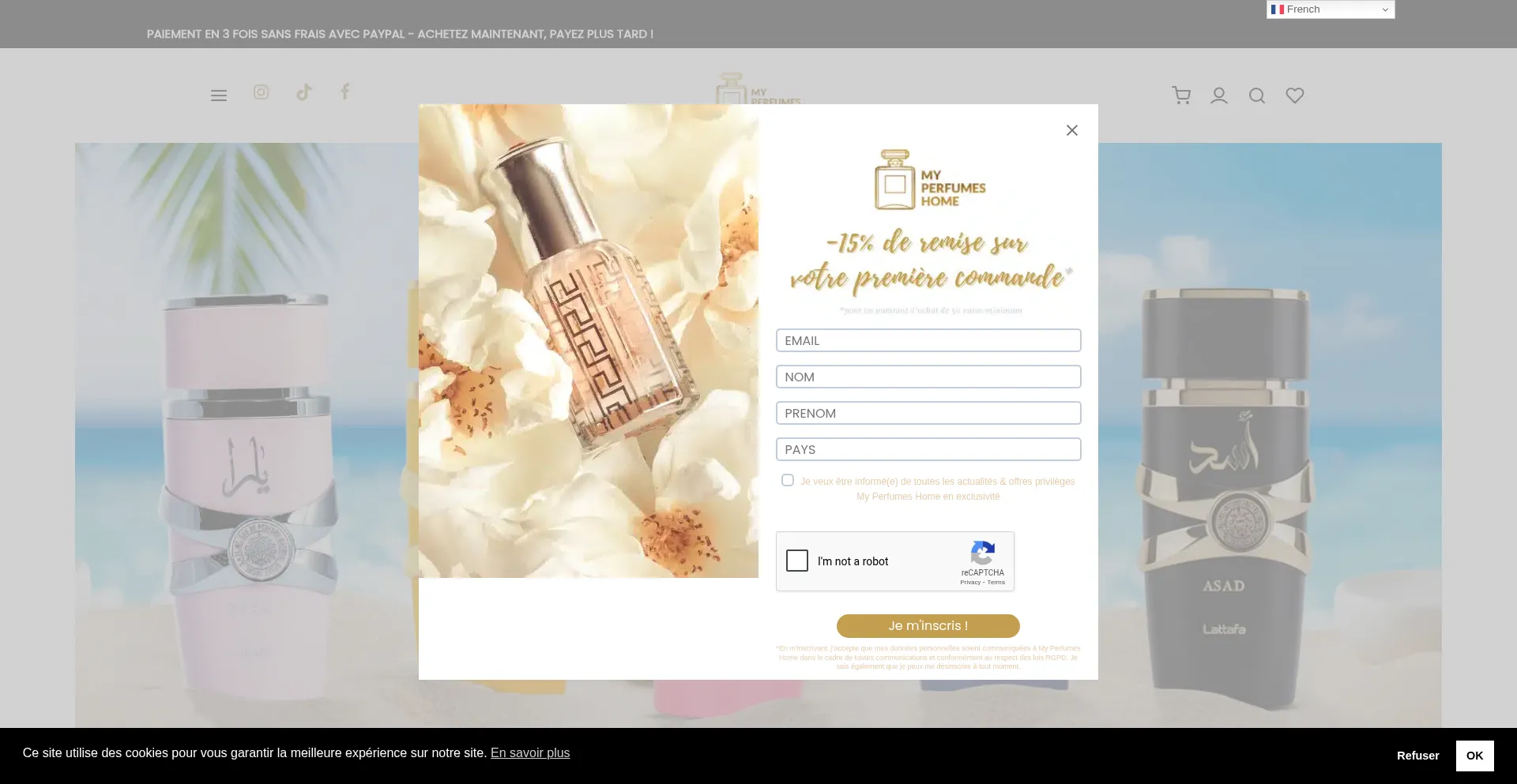 Website screenshot of Myperfumeshome.com