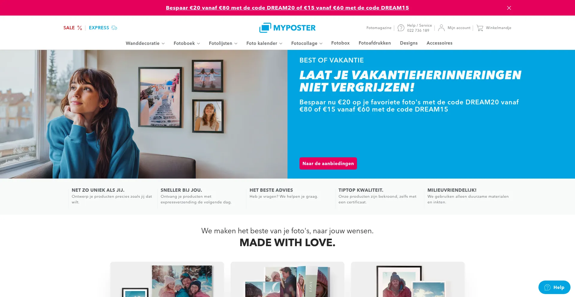 Website screenshot of Myposter.be