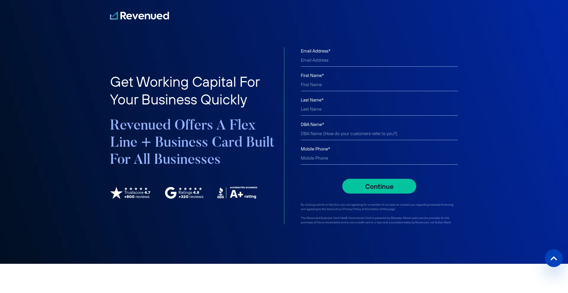 Website screenshot of Myrevenued.com
