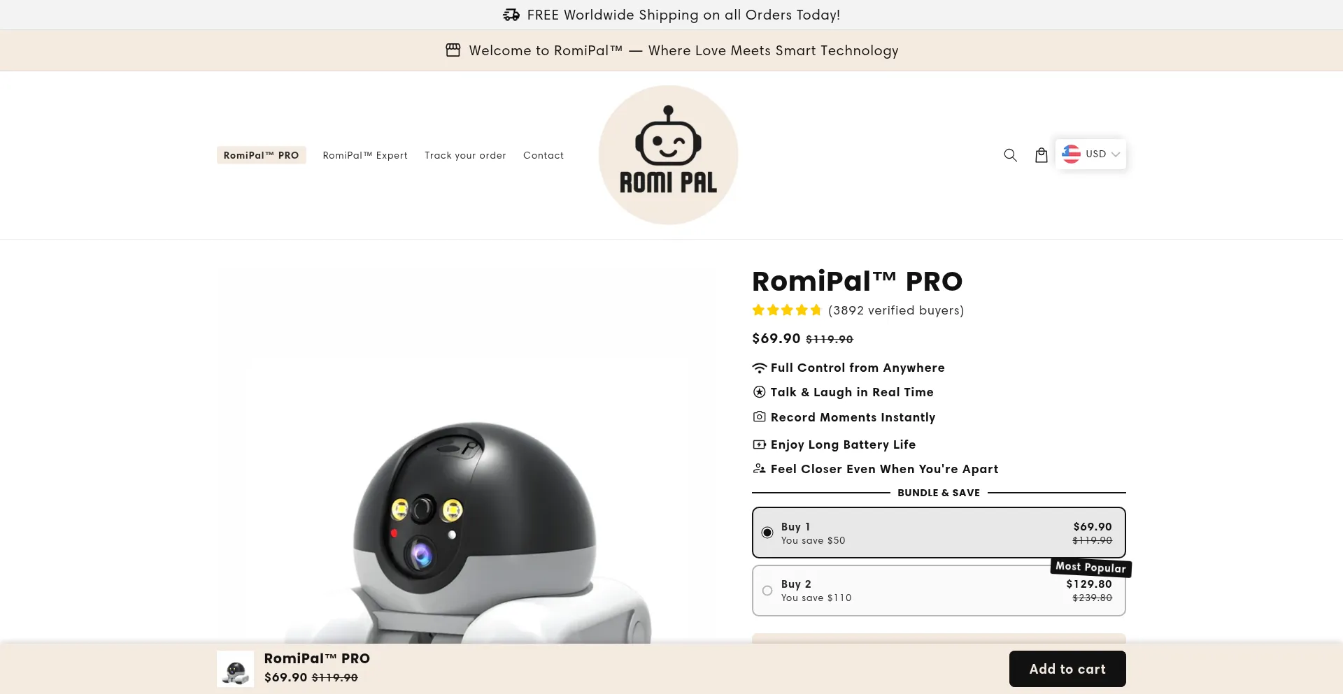 Website screenshot of Myromipal.com