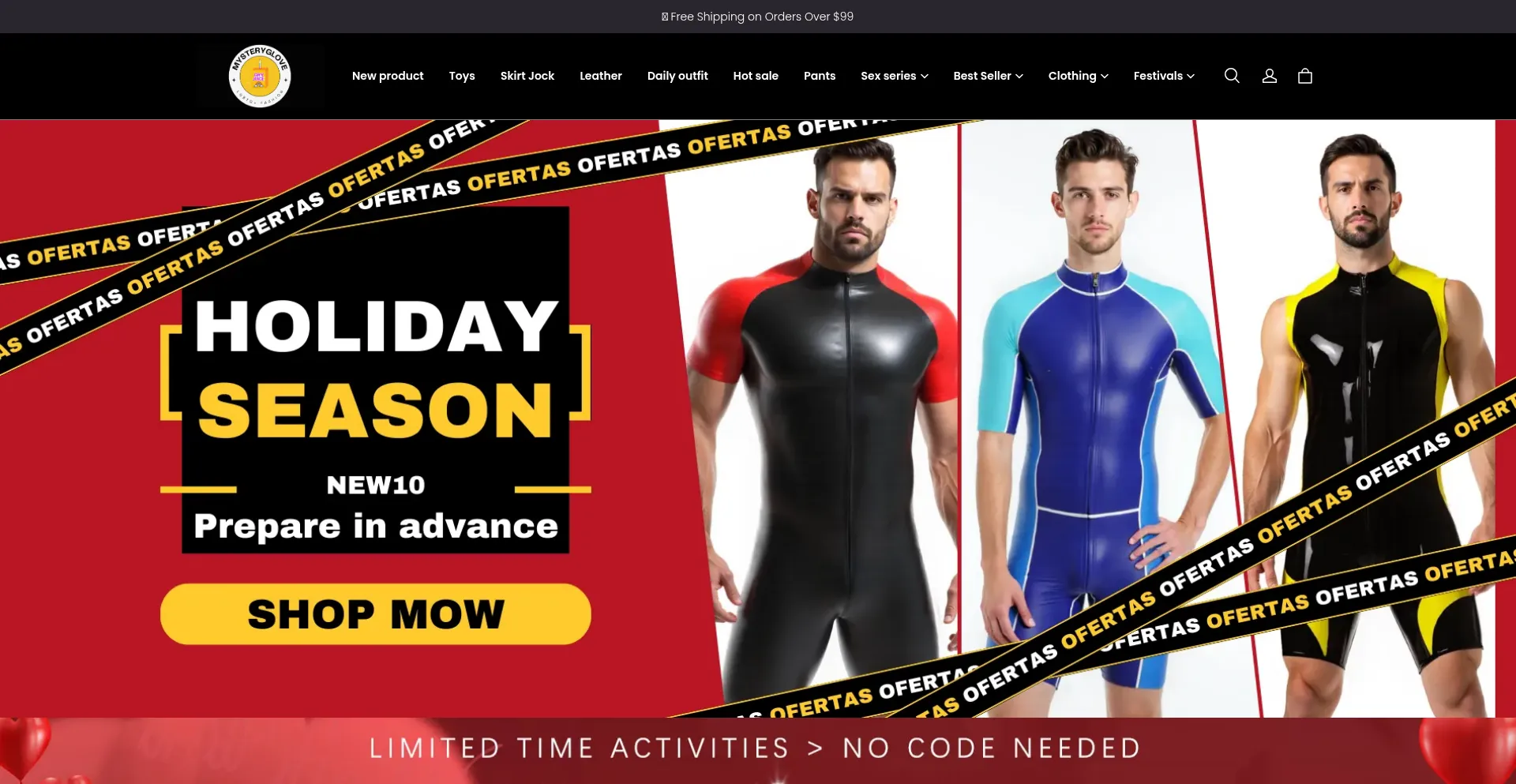 Website screenshot of Mysteryglove.uk