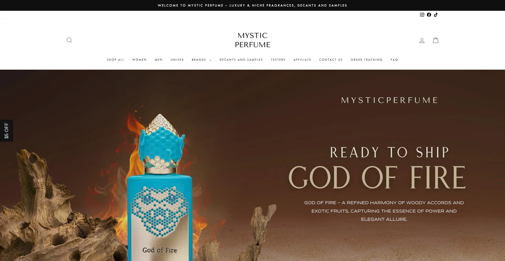 Website screenshot of Mysticperfume.com