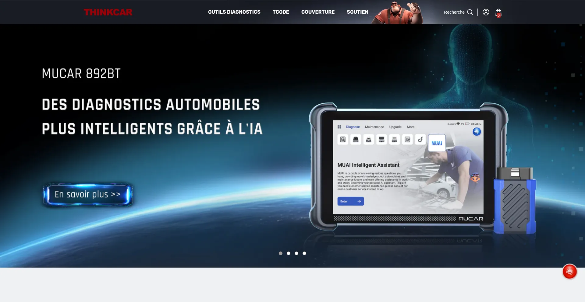 Website screenshot of Mythinkcarfr.com