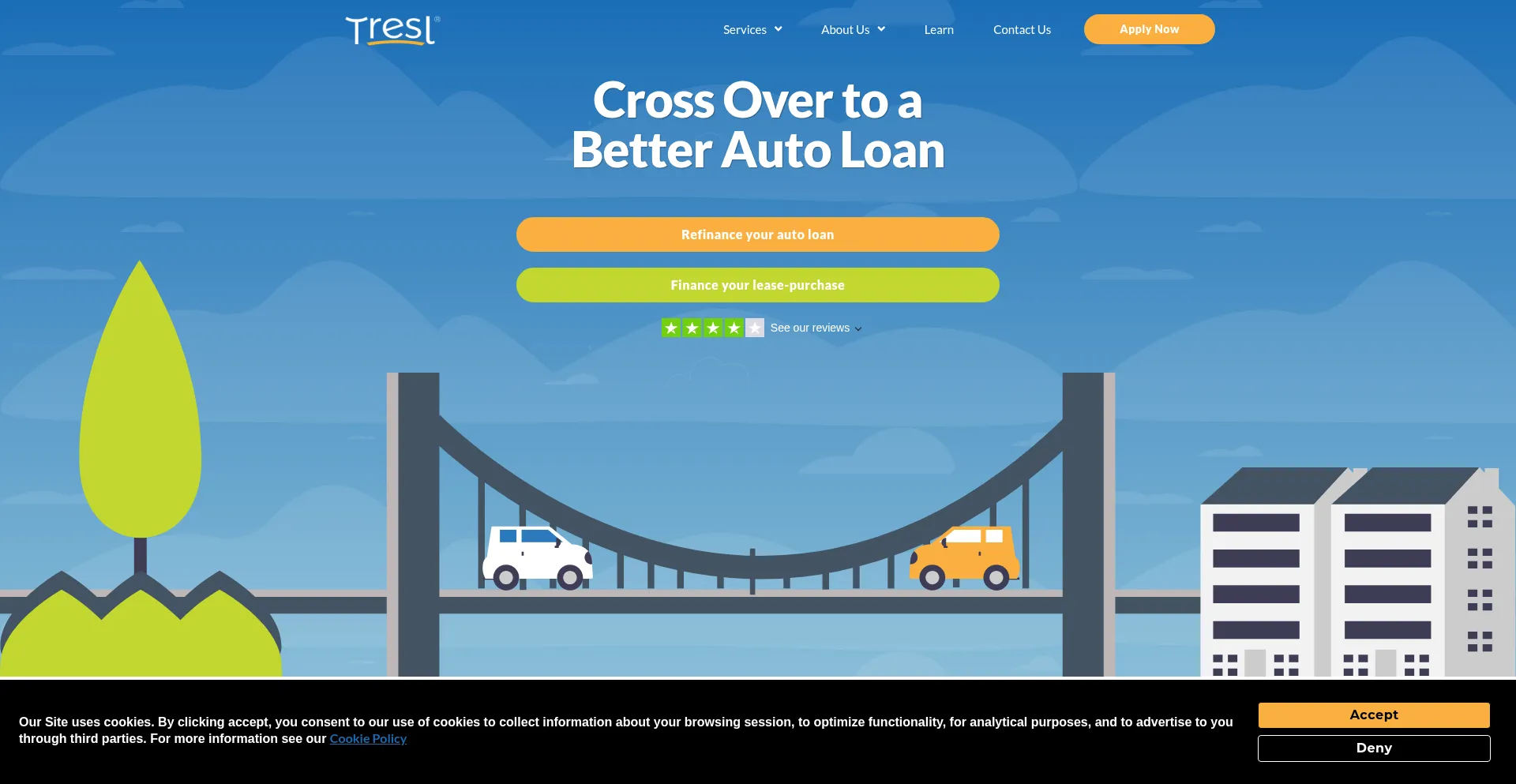 Website screenshot of Mytresl.com