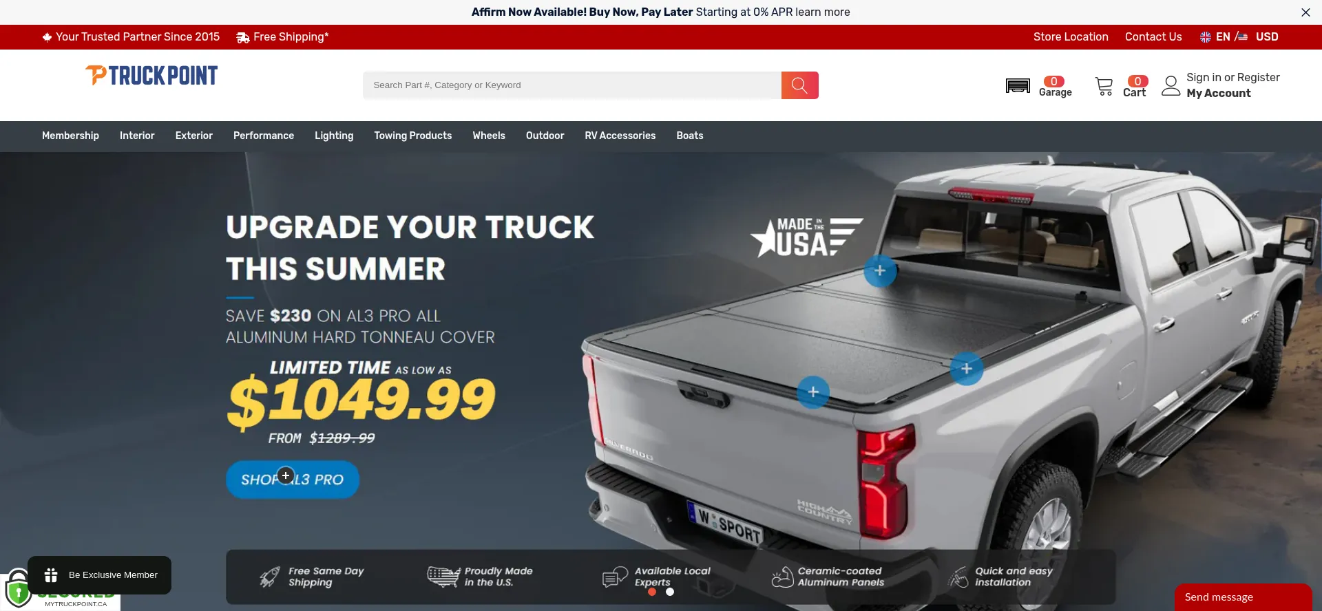 Website screenshot of Mytruckpoint.com