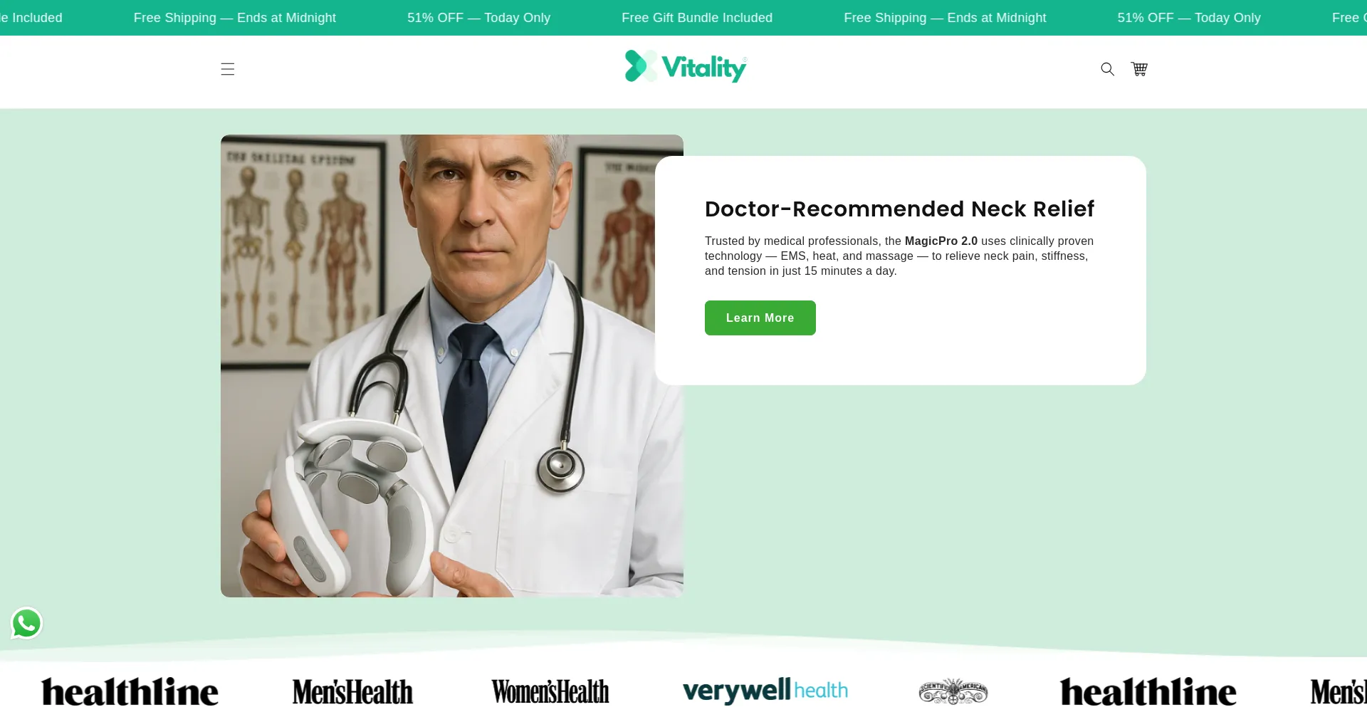 Website screenshot of Myvitality.store