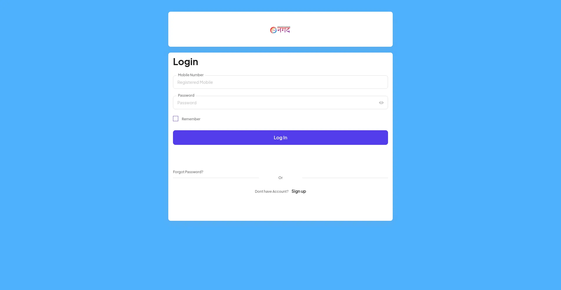 Website screenshot of Nagad.in