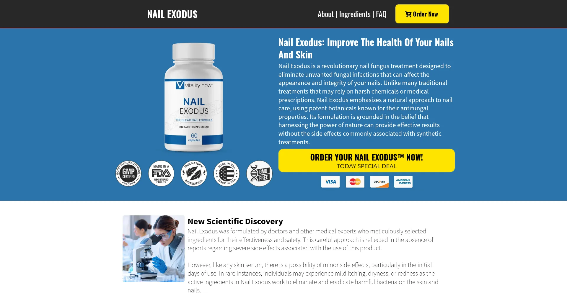 Website screenshot of Nailexoduss.com