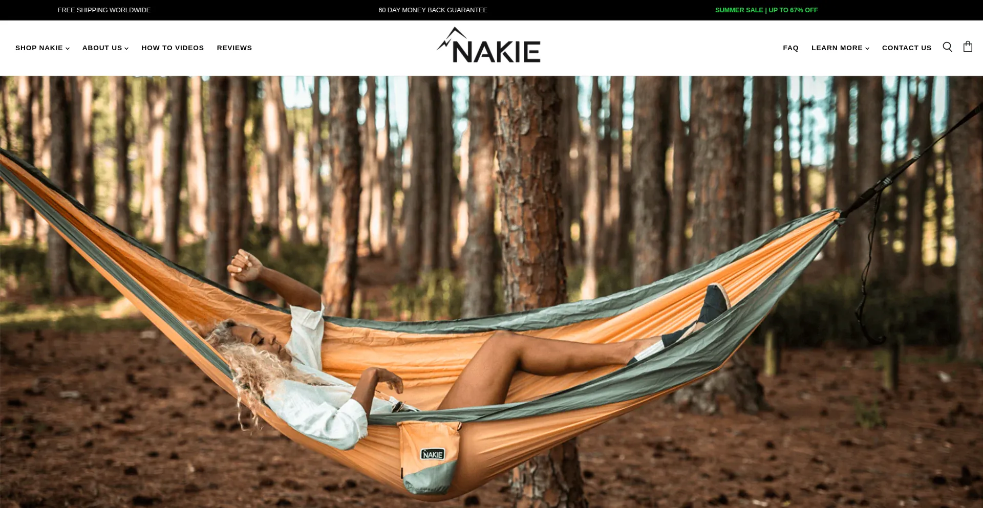 Website screenshot of Nakie.us