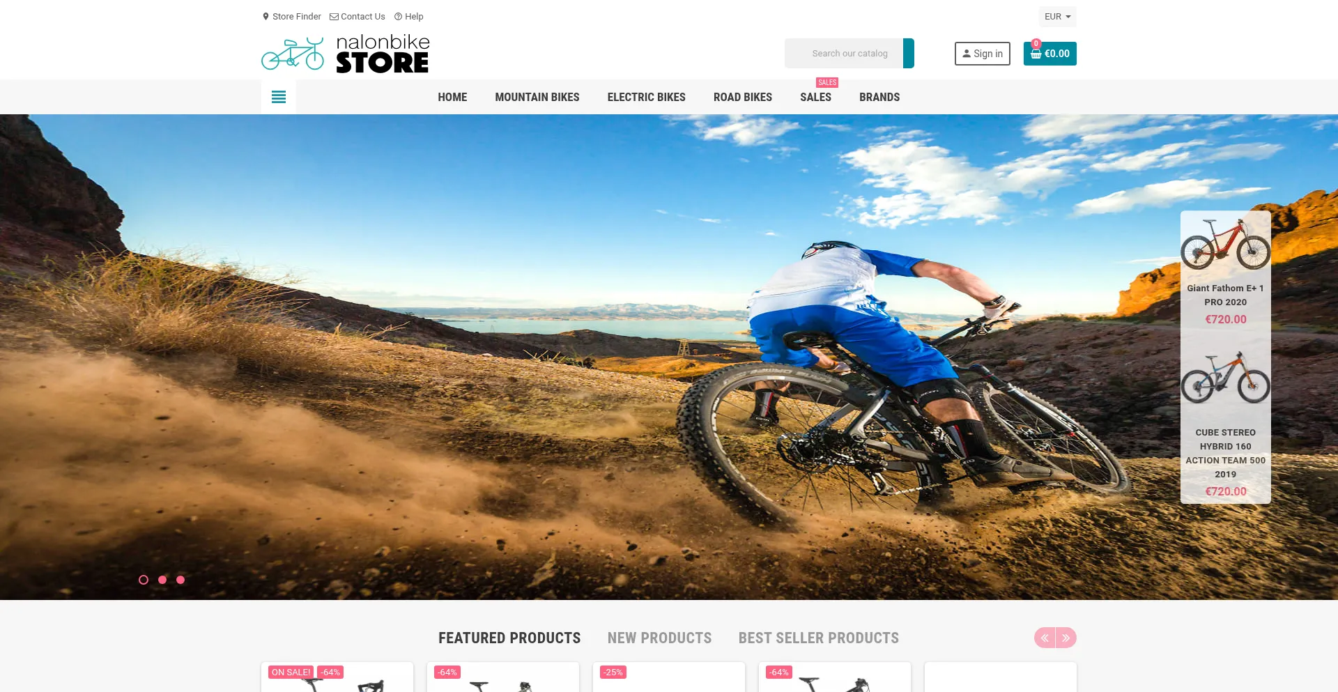 Website screenshot of Nalonbikestore.com