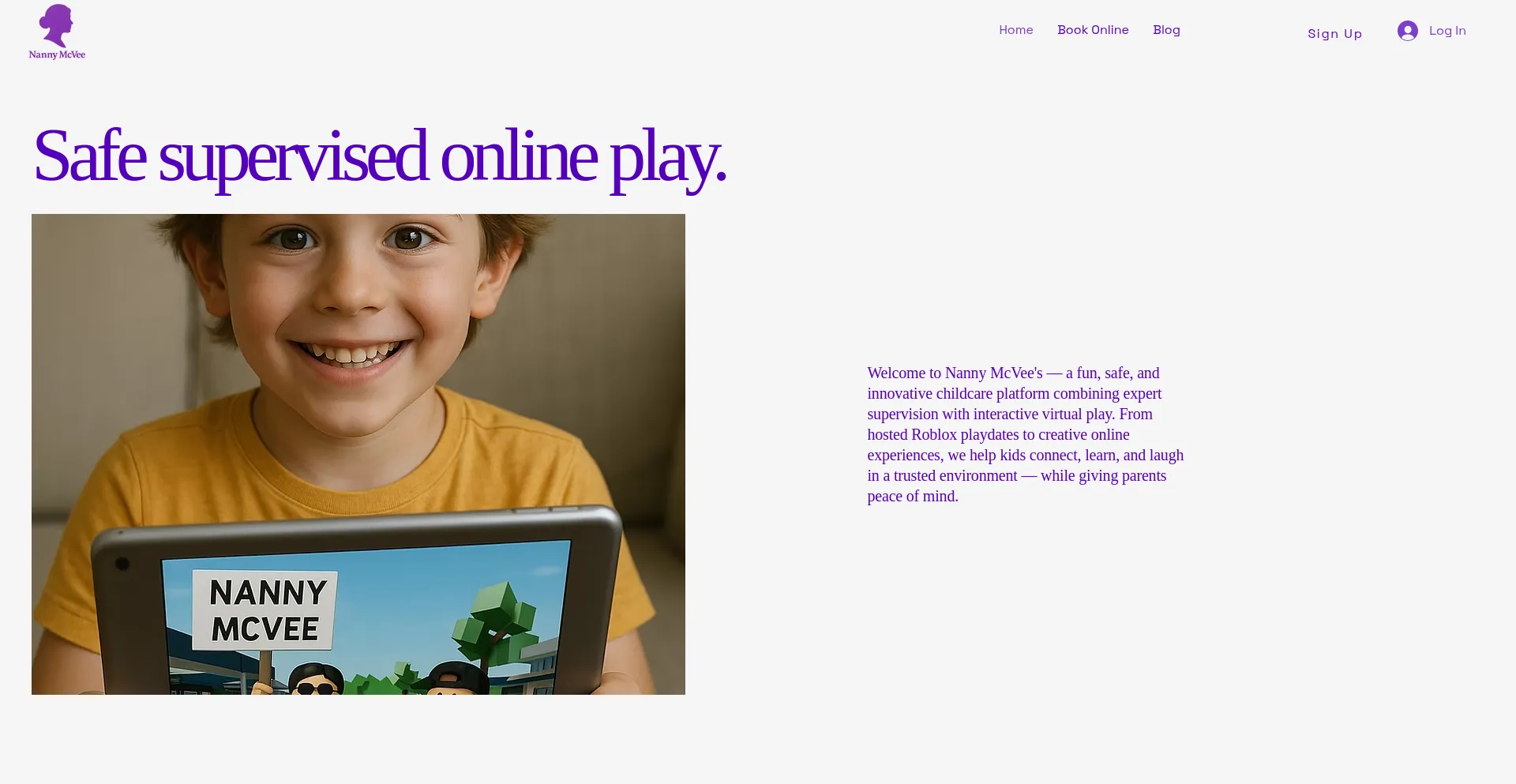 Website screenshot of Nannymcvee.com