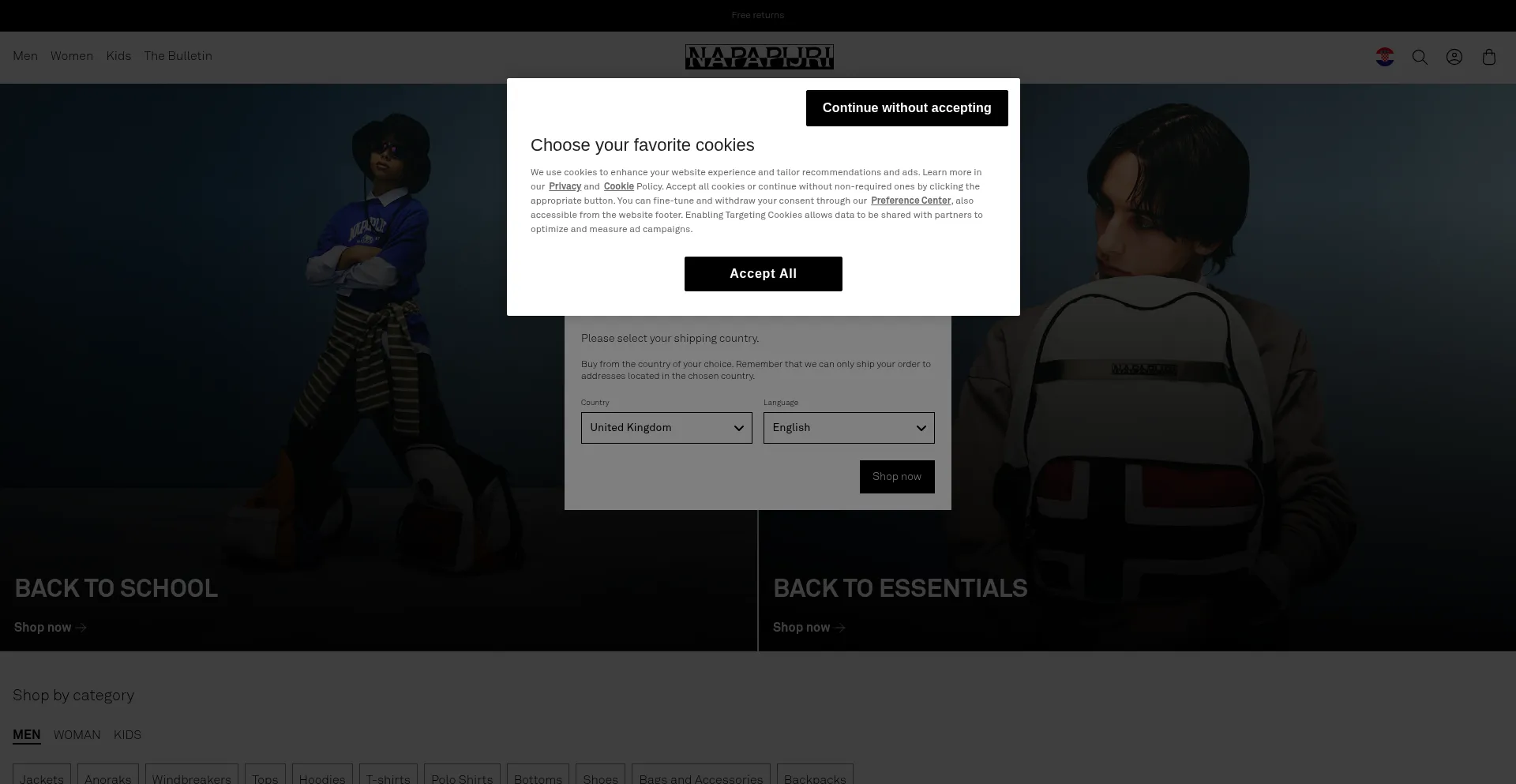 Website screenshot of Napapijrilink.com