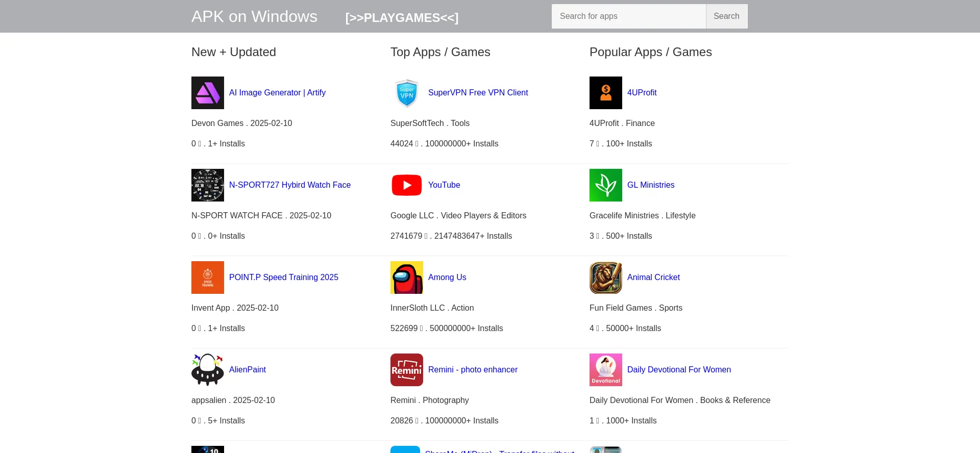 Website screenshot of Napkforpc.com