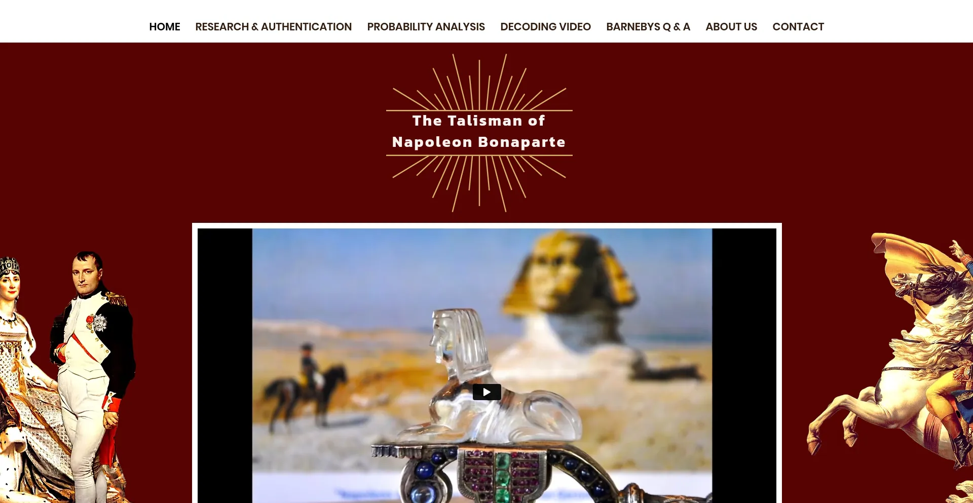 Website screenshot of Napoleonstalisman.com