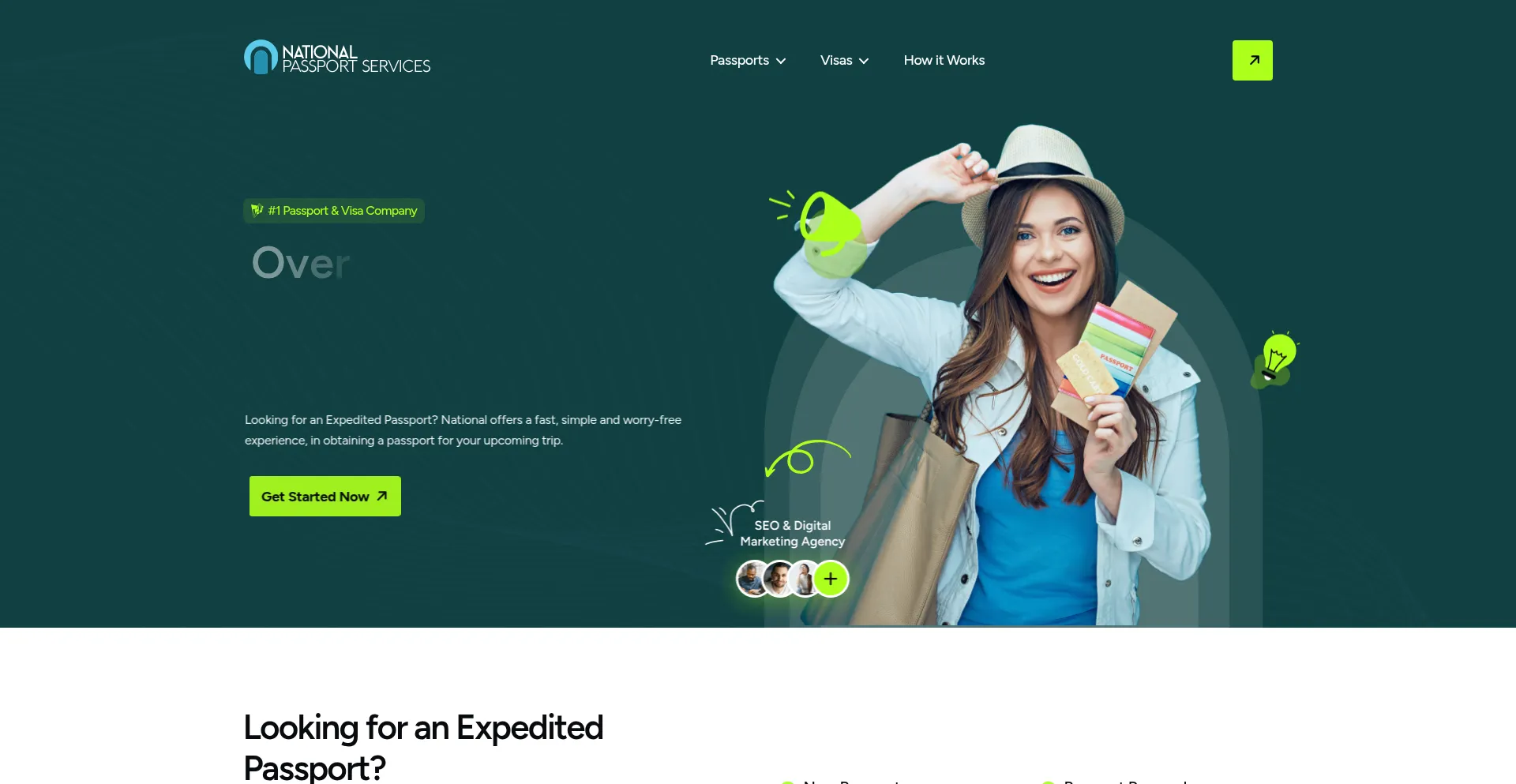 Website screenshot of Nationalpassportservice.com