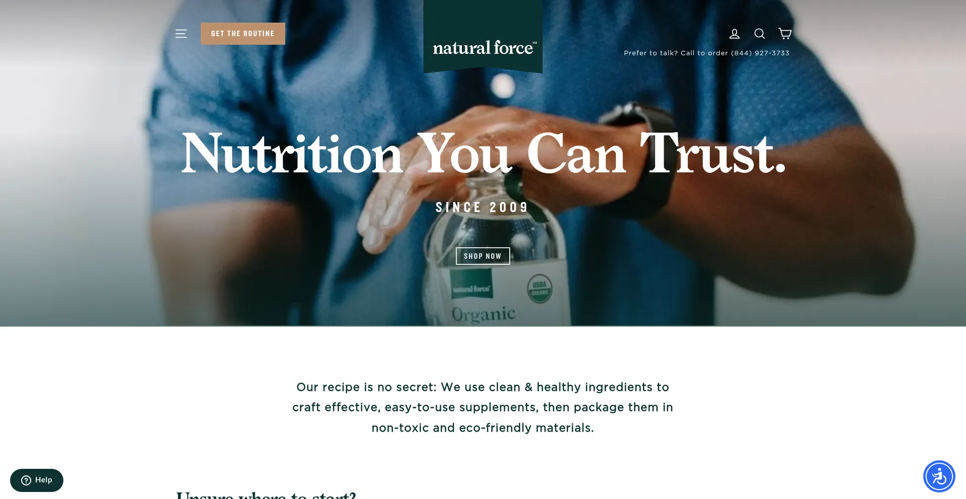 Website screenshot of Naturalforce.com