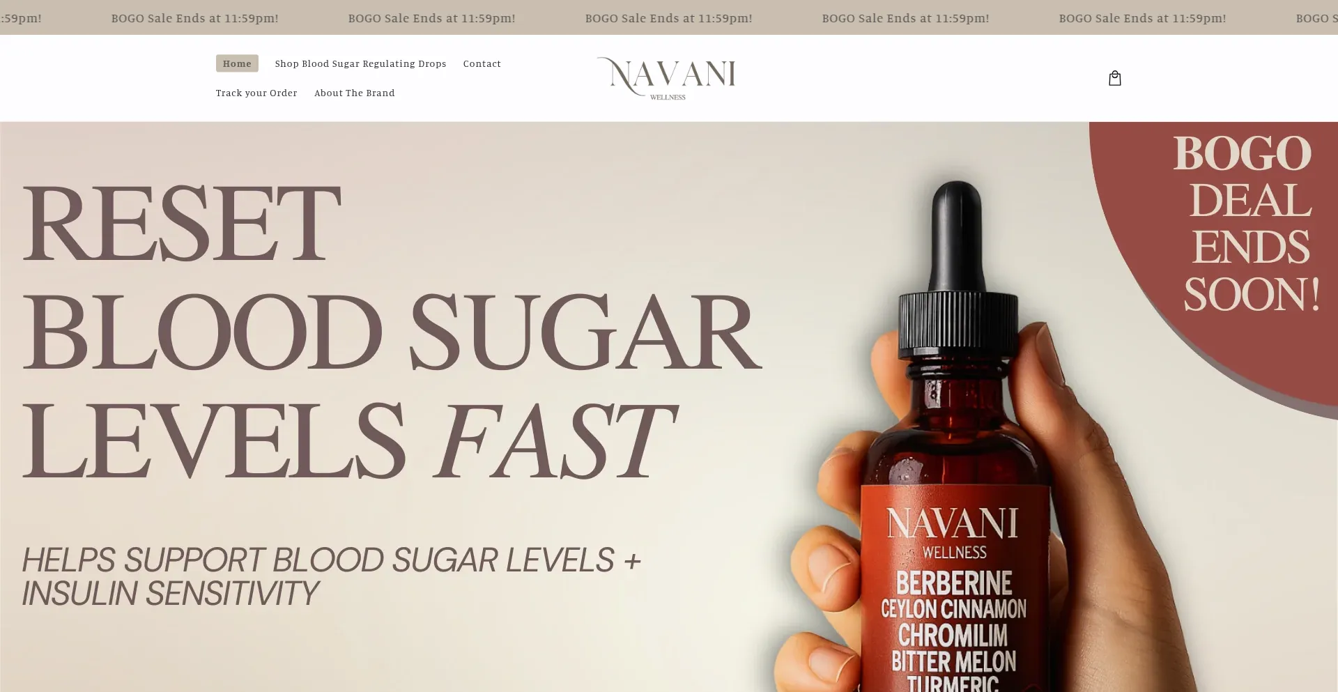 Website screenshot of Navanisupps.com
