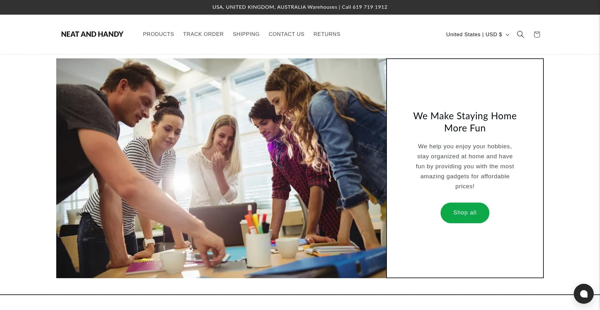 Website screenshot of Neatandhandy.com
