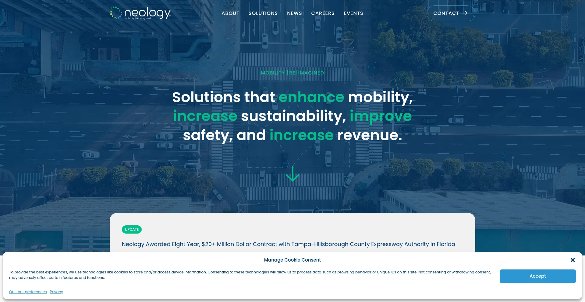 Website screenshot of Neology.com
