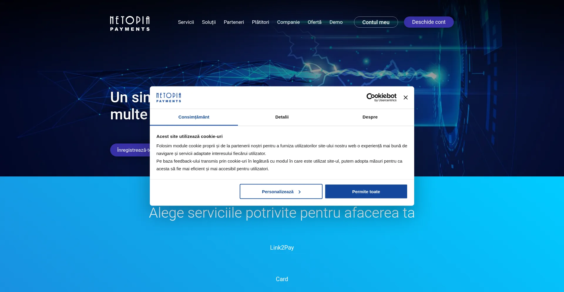 Website screenshot of Netopia-payments.com