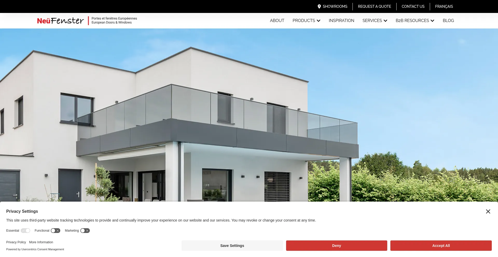 Website screenshot of Neufenster.com