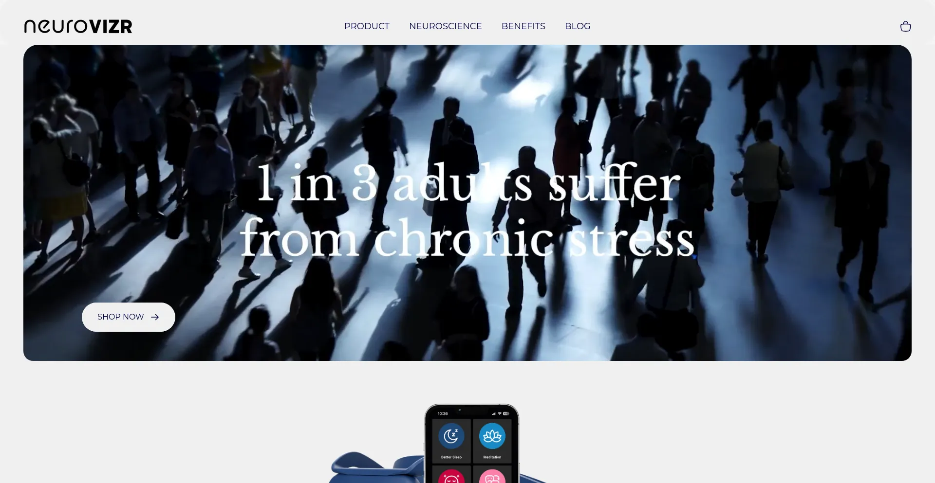 Website screenshot of Neurovizr.com
