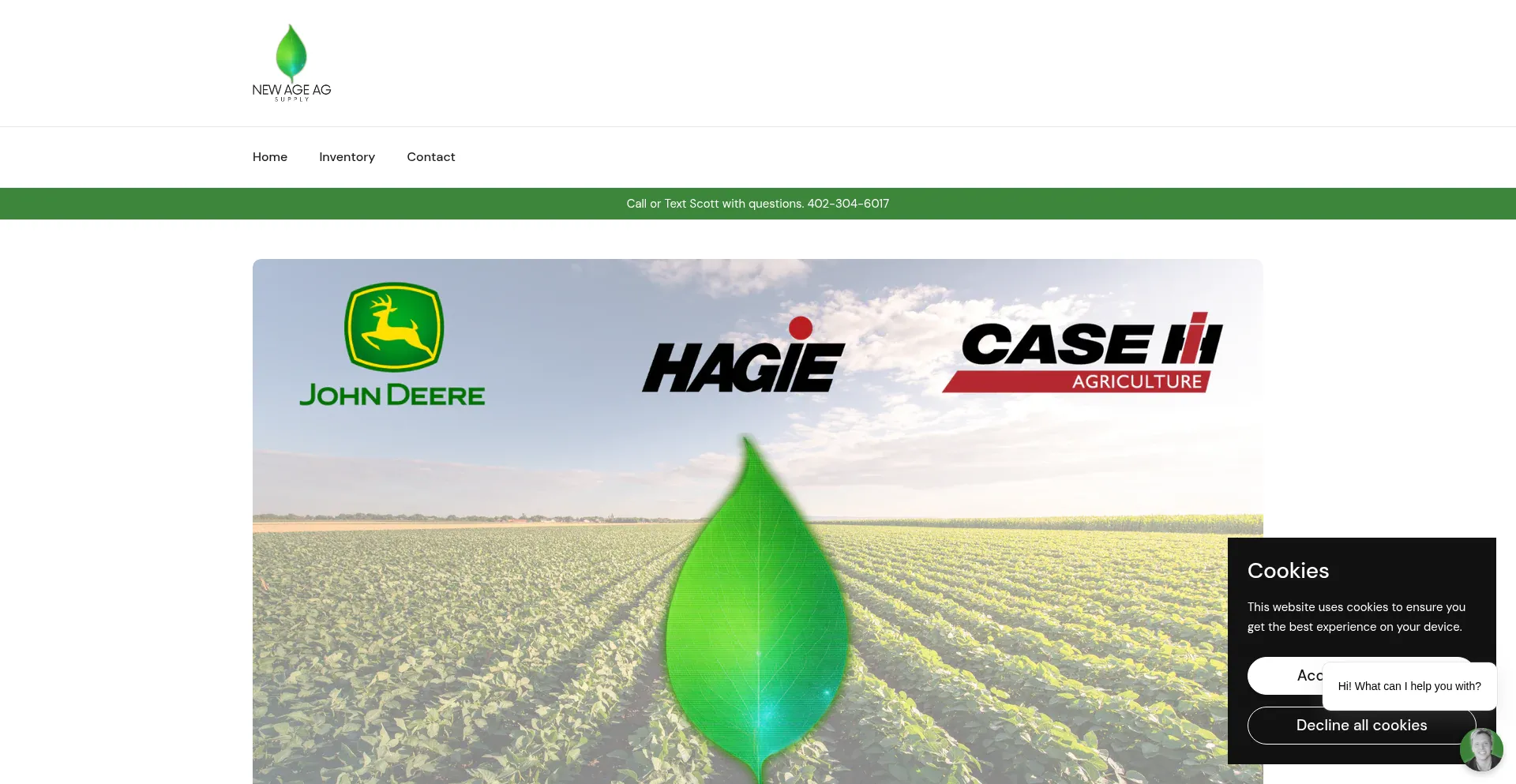 Website screenshot of Newageagsupply.com