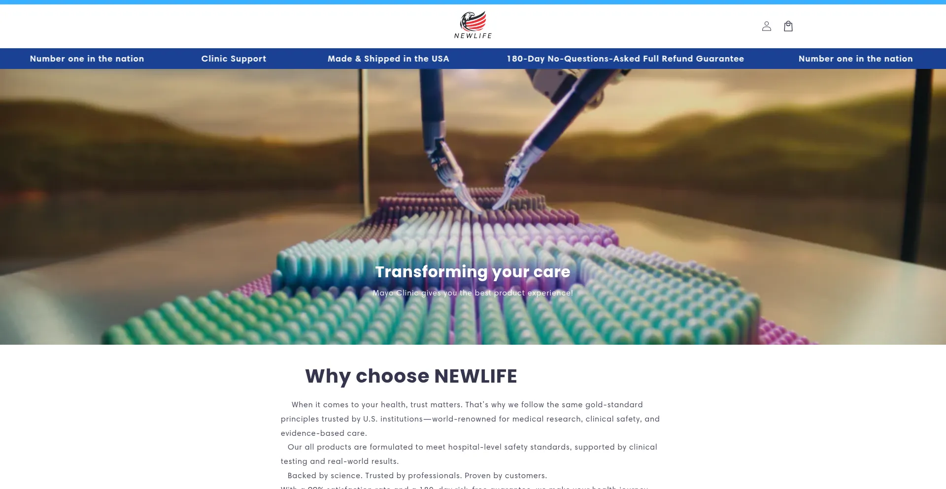 Website screenshot of Newllife.com