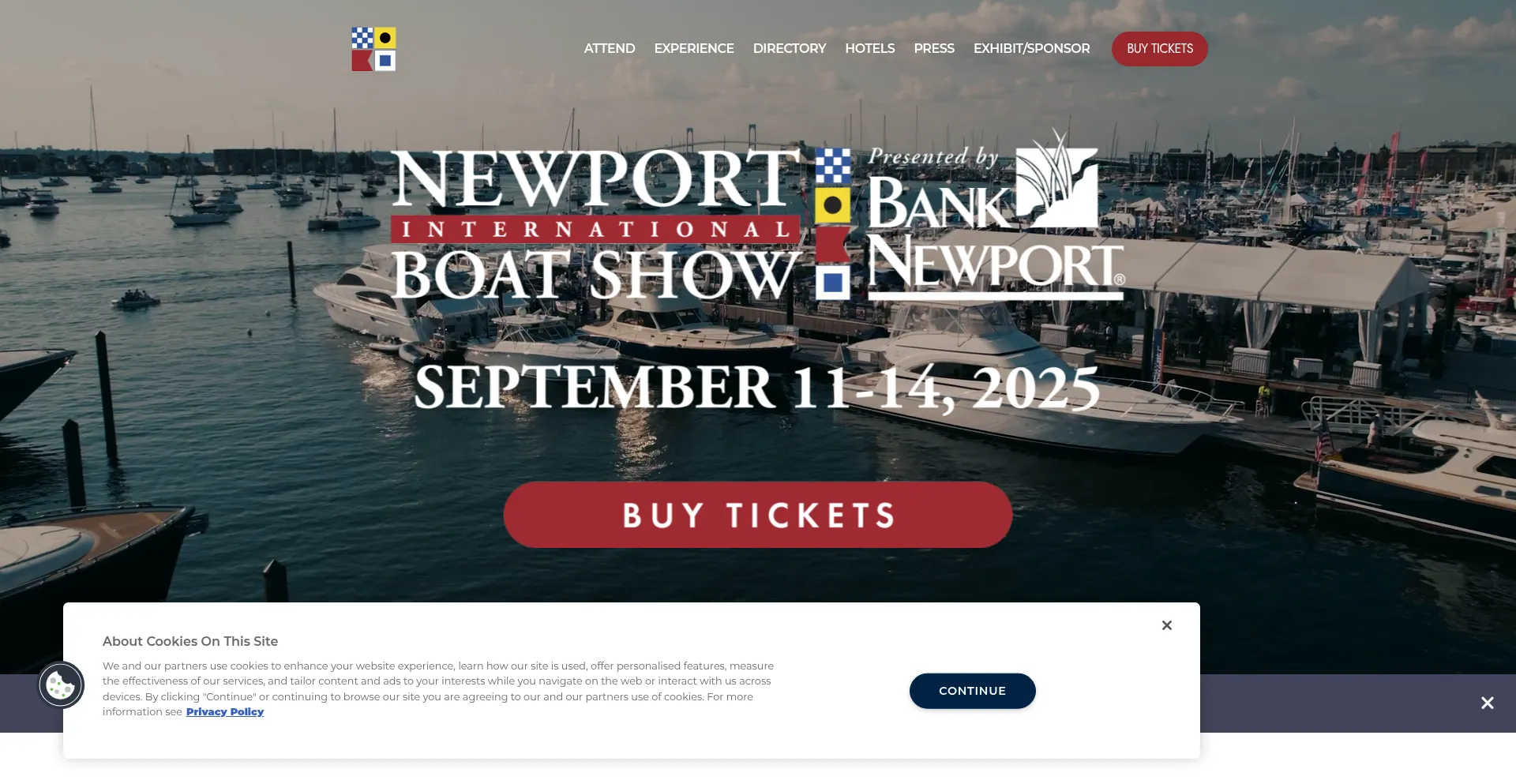 Website screenshot of Newportboatshow.com