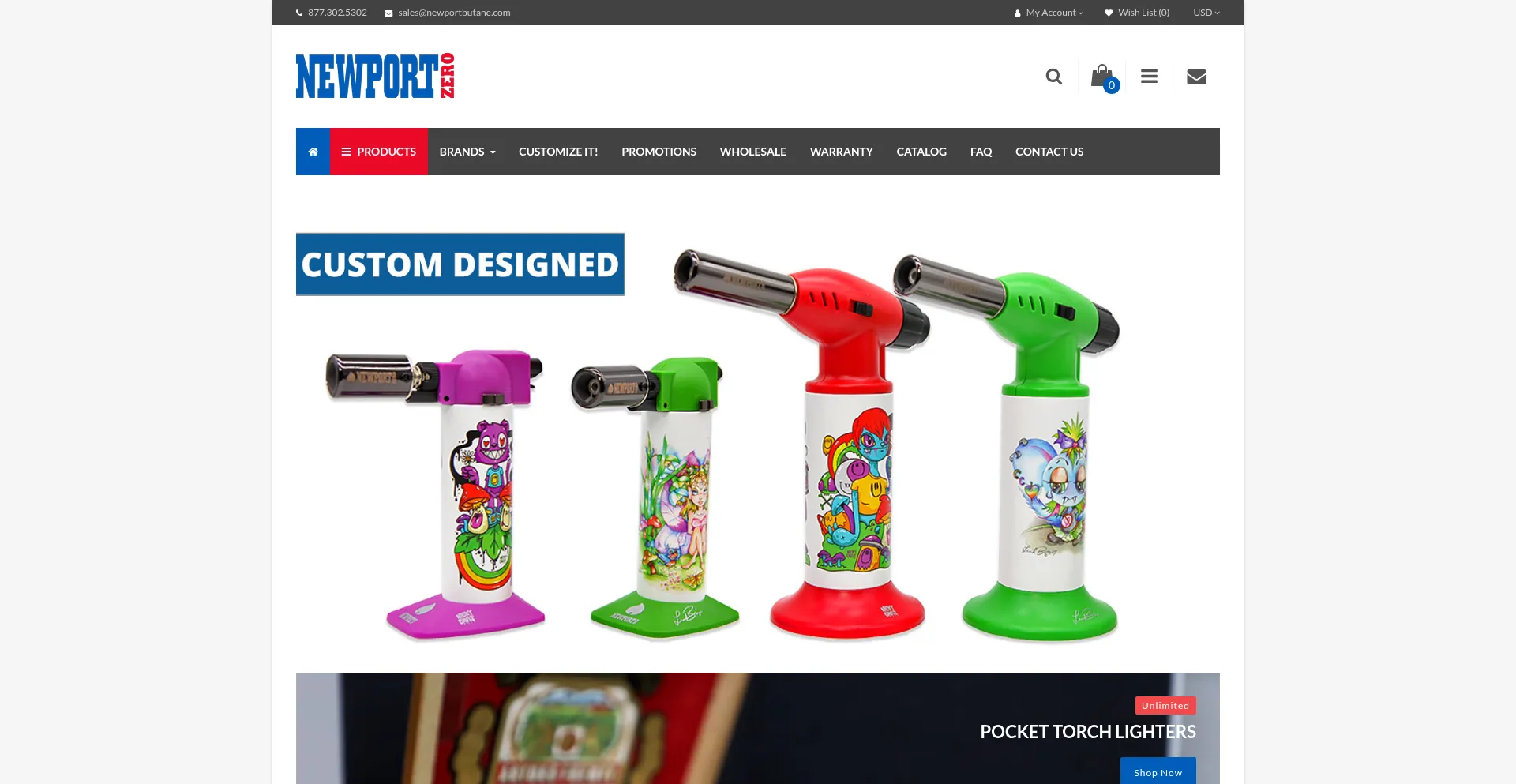 Website screenshot of Newportbutane.com